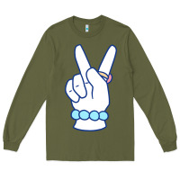 Army Green girl peace sign Long Sleeve Tee - linhVisuals