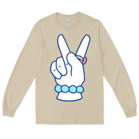 Mushroom girl peace sign Long Sleeve Tee - linhVisuals