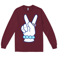 Burgundy girl peace sign Long Sleeve Tee - linhVisuals