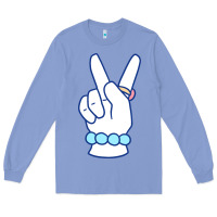Colony Blue girl peace sign Long Sleeve Tee - linhVisuals