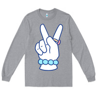 Heather Grey girl peace sign Long Sleeve Tee - linhVisuals
