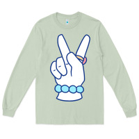 Matcha girl peace sign Long Sleeve Tee - linhVisuals