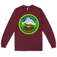 Burgundy great seal of the muscogee nation Long Sleeve Tee - linhVisuals