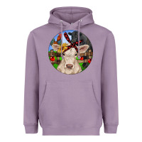 Lavender Christmas Charolais Calf Black Angus Bull And Roos Heavyweight Hoodie - RanaPortraitStore