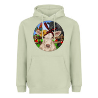 Matcha Christmas Charolais Calf Black Angus Bull And Roos Heavyweight Hoodie - RanaPortraitStore