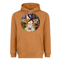 Meerkat Christmas Charolais Calf Black Angus Bull And Roos Heavyweight Hoodie - RanaPortraitStore