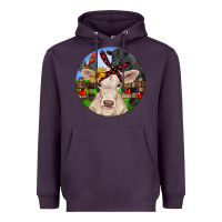 Plum Christmas Charolais Calf Black Angus Bull And Roos Heavyweight Hoodie - RanaPortraitStore