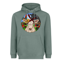 Sage Christmas Charolais Calf Black Angus Bull And Roos Heavyweight Hoodie - RanaPortraitStore