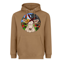 Toasted Coconut Christmas Charolais Calf Black Angus Bull And Roos Heavyweight Hoodie - RanaPortraitStore