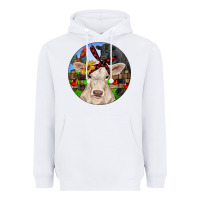 White Christmas Charolais Calf Black Angus Bull And Roos Heavyweight Hoodie - RanaPortraitStore