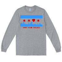 Heather Grey sweet home chicago Long Sleeve Tee - linhVisuals