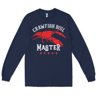 Navy 5 stars crawfish boil master big red lobster Long Sleeve Tee - linhVisuals