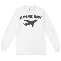 White airplane mode funny traveling design with flying plane Long Sleeve Tee - linhVisuals