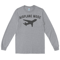 Heather Grey airplane mode funny traveling design with flying plane Long Sleeve Tee - linhVisuals