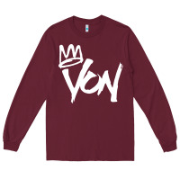 Burgundy KING VON MERCH Long Sleeve Tee - linhVisuals