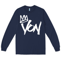 Navy KING VON MERCH Long Sleeve Tee - linhVisuals