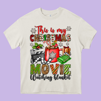 This Is My Christmas Movie Watching Blanket Heavy Core Tee Designed By Oliviacreatesart