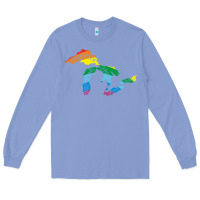 Colony Blue all michigan great lakes rainbow colors Long Sleeve Tee - linhVisuals