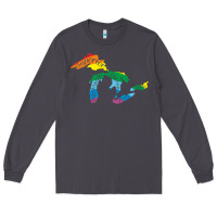 Smoke all michigan great lakes rainbow colors Long Sleeve Tee - linhVisuals