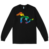 Black all michigan great lakes rainbow colors Long Sleeve Tee - linhVisuals