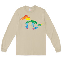 Mushroom all michigan great lakes rainbow colors Long Sleeve Tee - linhVisuals