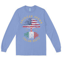 Colony Blue american grown italian roots italy flag vintage tree Long Sleeve Tee - linhVisuals