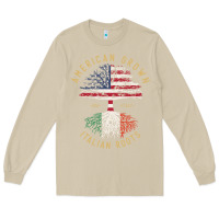 Mushroom american grown italian roots italy flag vintage tree Long Sleeve Tee - linhVisuals
