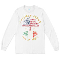 White american grown italian roots italy flag vintage tree Long Sleeve Tee - linhVisuals
