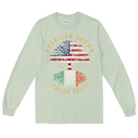 Matcha american grown italian roots italy flag vintage tree Long Sleeve Tee - linhVisuals