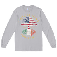 Moon Dust american grown italian roots italy flag vintage tree Long Sleeve Tee - linhVisuals