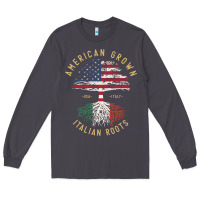 Smoke american grown italian roots italy flag vintage tree Long Sleeve Tee - linhVisuals