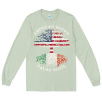 Matcha american grown italian roots usa italy flag tree Long Sleeve Tee - linhVisuals