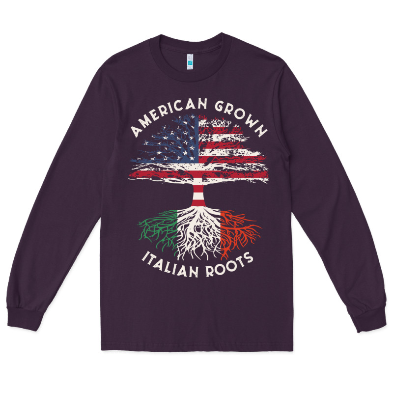 American Grown Italian Roots Usa Italy Flag Tree Long Sleeve Tee by linhVisuals | Teevron