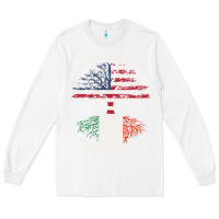 White american grown italian roots usa italy flag tree Long Sleeve Tee - linhVisuals