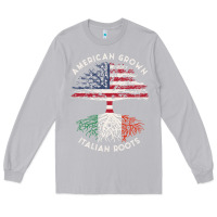 Moon Dust american grown italian roots usa italy flag tree Long Sleeve Tee - linhVisuals