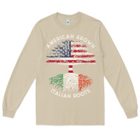 Mushroom american grown italian roots usa italy flag tree Long Sleeve Tee - linhVisuals