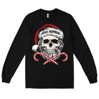 Black bah humbug skull santa hat christmas funny quote Long Sleeve Tee - linhVisuals