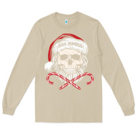 Mushroom bah humbug skull santa hat christmas funny quote Long Sleeve Tee - linhVisuals