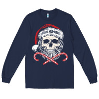 Navy bah humbug skull santa hat christmas funny quote Long Sleeve Tee - linhVisuals