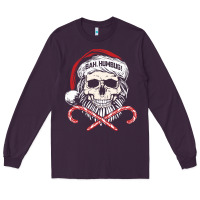 Plum bah humbug skull santa hat christmas funny quote Long Sleeve Tee - linhVisuals