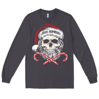 Smoke bah humbug skull santa hat christmas funny quote Long Sleeve Tee - linhVisuals