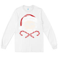 White bah humbug skull santa hat christmas funny quote Long Sleeve Tee - linhVisuals