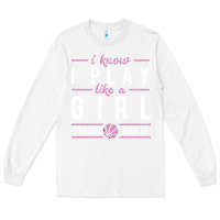 White basketball gifts for girls i know i play like a girl try to keep up in Long Sleeve Tee - linhVisuals