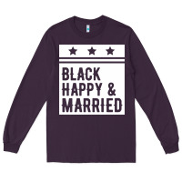 Plum black happy & married funny wedding gifts Long Sleeve Tee - linhVisuals