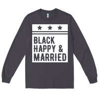 Smoke black happy & married funny wedding gifts Long Sleeve Tee - linhVisuals