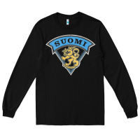 Black faded style suomi finland lion design Long Sleeve Tee - linhVisuals