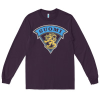 Plum faded style suomi finland lion design Long Sleeve Tee - linhVisuals