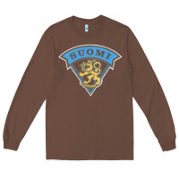 Chestnut faded style suomi finland lion design Long Sleeve Tee - linhVisuals