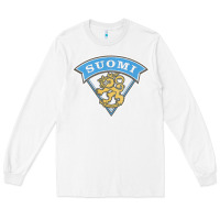 White faded style suomi finland lion design Long Sleeve Tee - linhVisuals
