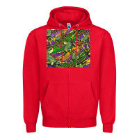 Red mardi gras Louisiana crocodile leopard Zipper Hoodie - RanaPortraitStore